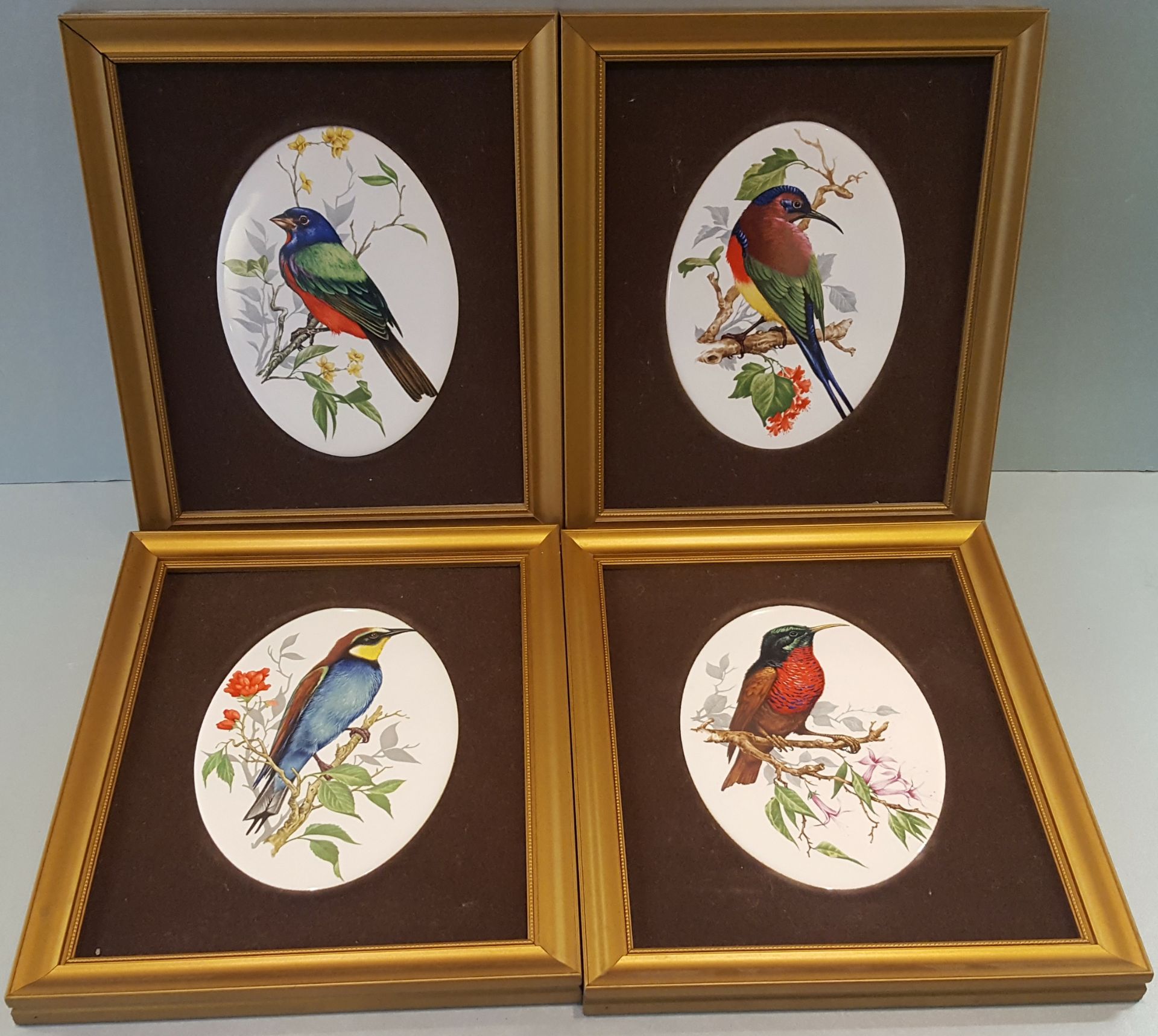 Vintage Retro Pictures 2 sets of 4 Prints E Walker Delft & Birds NO RESERVE - Bild 3 aus 3