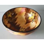 Vintage Retro H & K Tunstall Pottery Bowl Autumn Tints Hand Painted Early 20th Century No Reserve