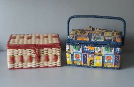Retro Vintage 2 x Sewing Baskets & Contents No Reserve