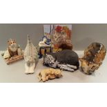 Vintage Retro 7 Assorted Collectable Cat Related Items