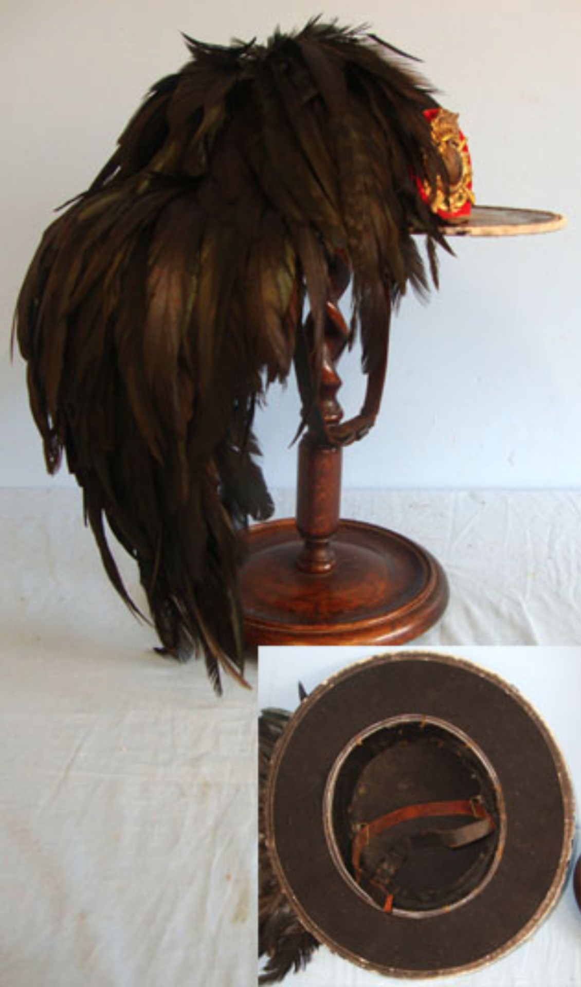 WW2 Era Bersaglieri Light Infantry Hat With 1st Bersaglieri Plate & Black Capercaillie Feather - Bild 3 aus 3