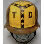 Original WW2 1942 Camo Sigle Decal M35 Helmet By 'CKL' Eisenhuttenwerke