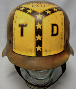 Original WW2 1942 Camo Sigle Decal M35 Helmet By 'CKL' Eisenhuttenwerke