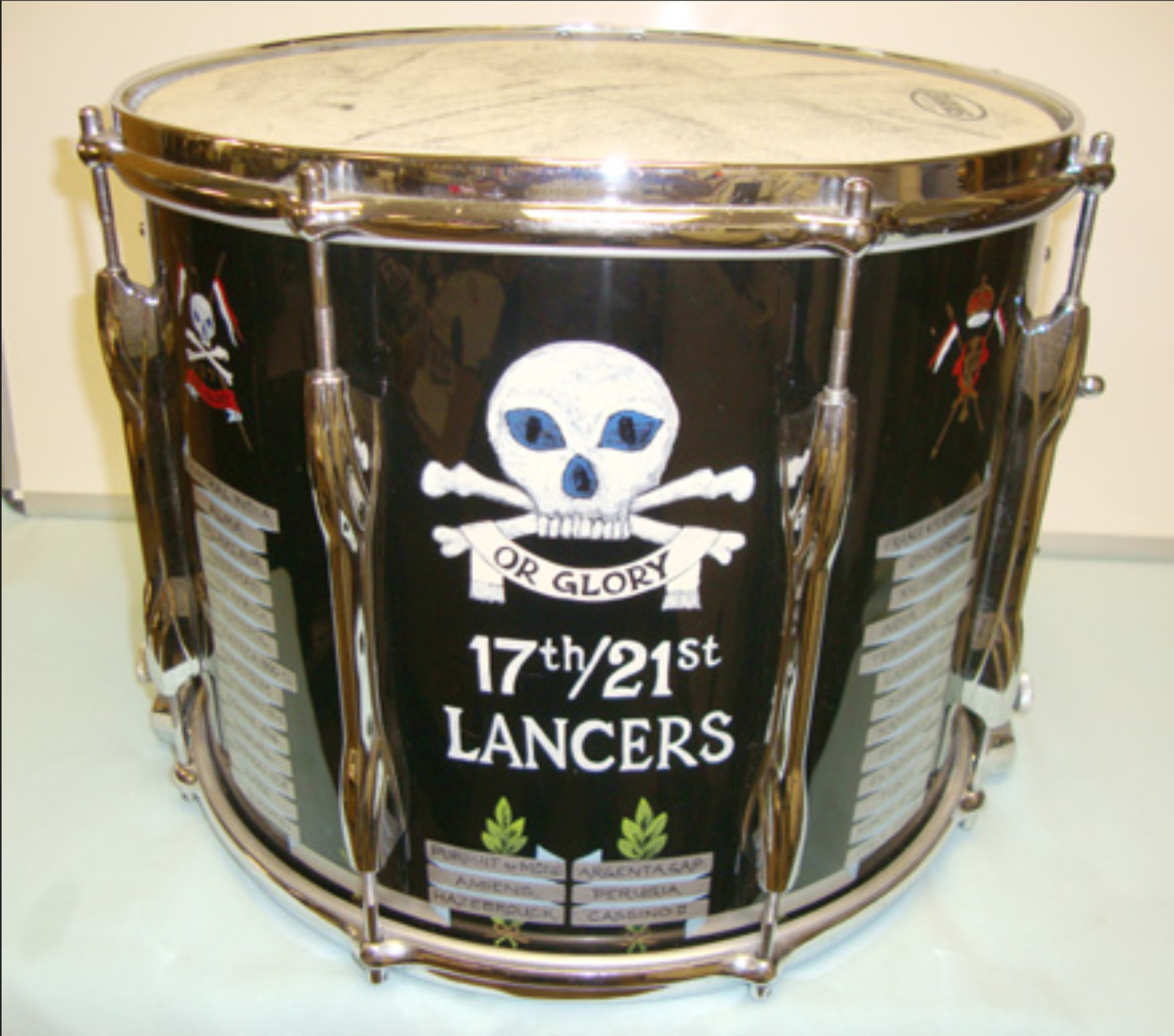Original 'Premier' 17th/21st Lancers Regimental Side Drum.