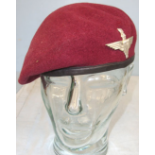 Original, WW2 British Parachute Regiment Red Beret With Kings Crown Para Cap Badge