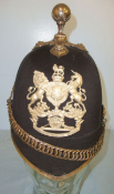 Post 1901, Home Service Pattern, Scottish, 1st Forfarshire Volunteer Artillery Blue Cloth Helmet