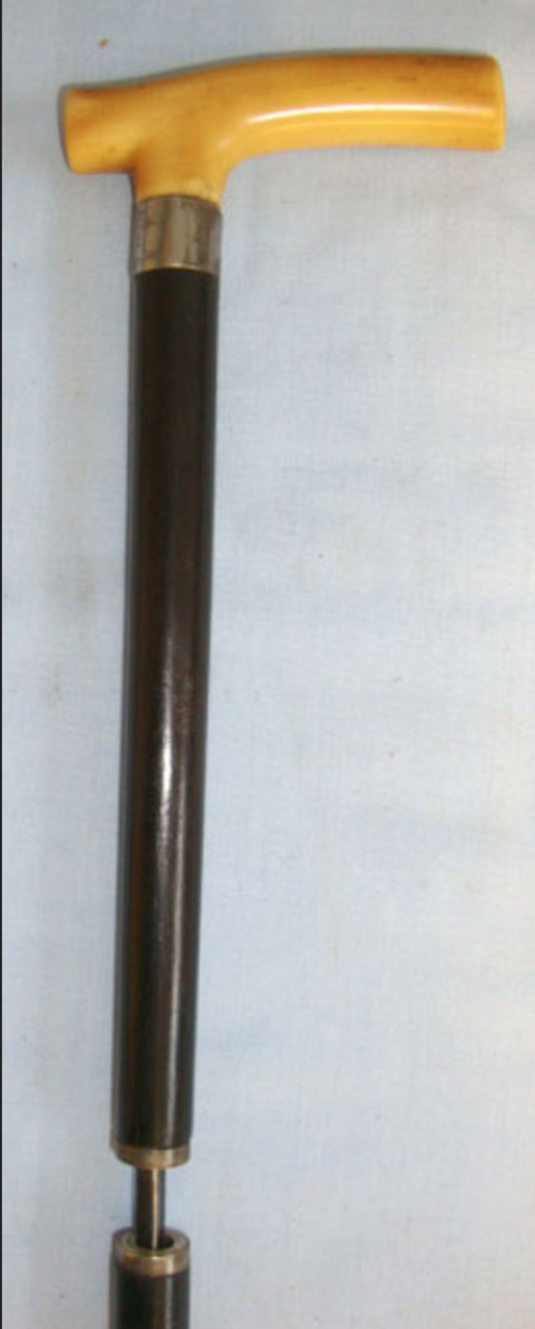 WW1 British Officer's Lacquered Wood Sword Stick With Ferrule Engraved To 'Captain Chas Alford MM