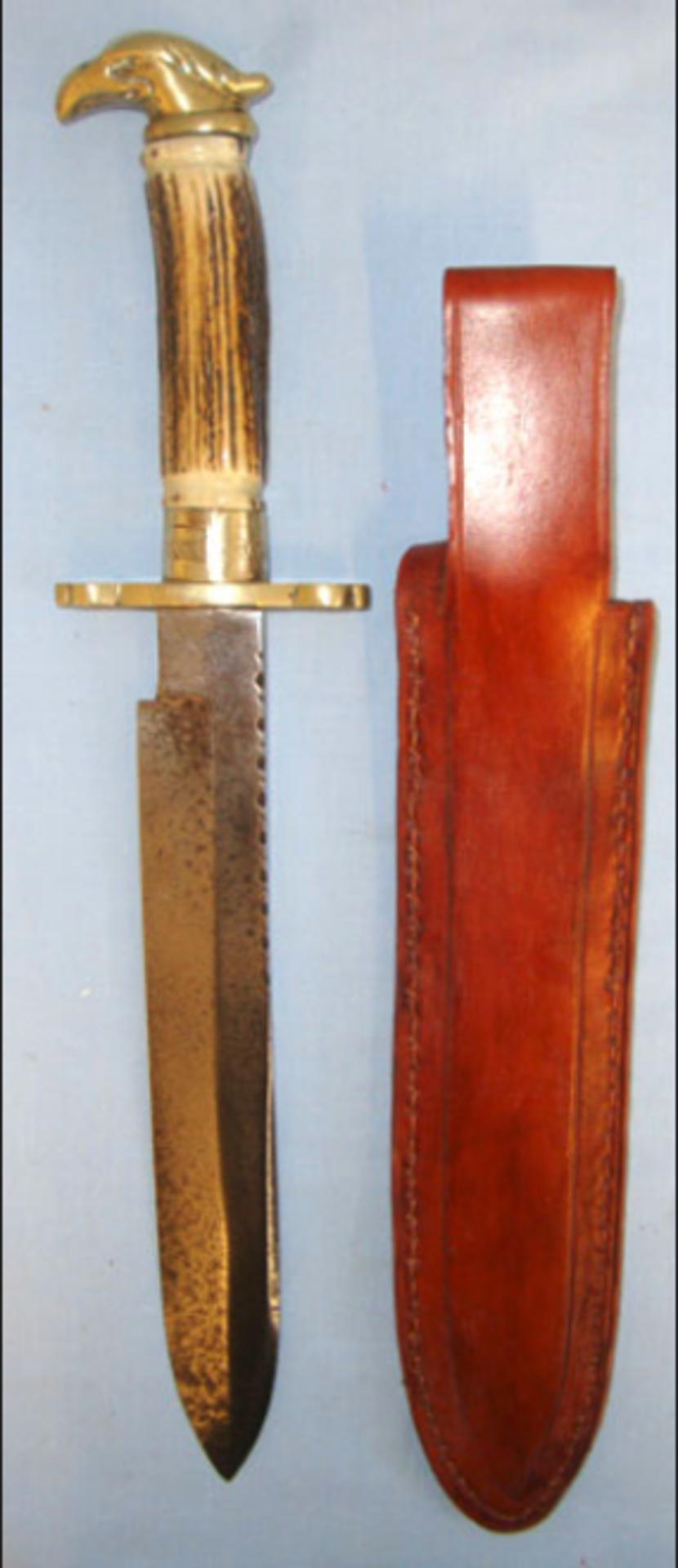 MASSIVE, Fred James Sheffield Hand Made 'Death To Abolition' Spear Point Bowie Knife - Image 2 of 3