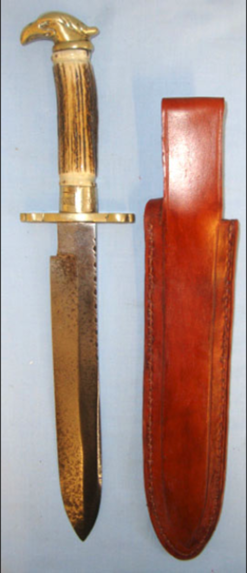 MASSIVE, Fred James Sheffield Hand Made 'Death To Abolition' Spear Point Bowie Knife - Bild 2 aus 3