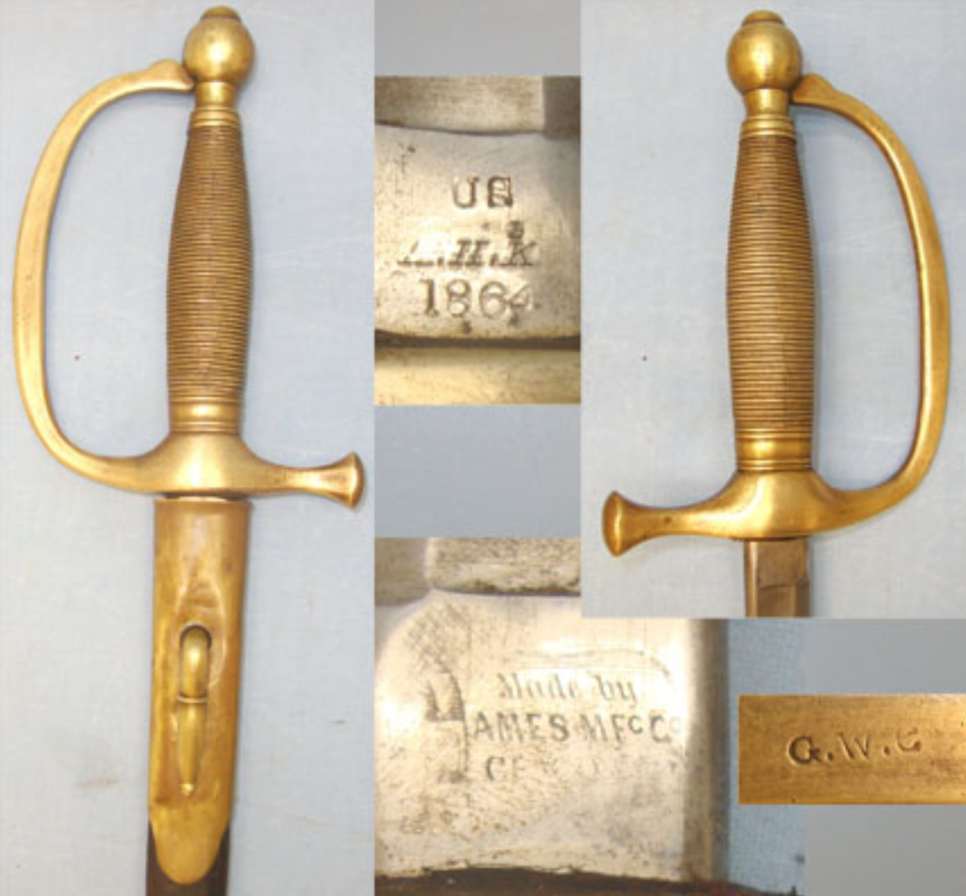 American Civil War 1864 Dated U.S. Army Model 1840 Bandsman's Sword By Ames Manufacturing Company - Bild 3 aus 3