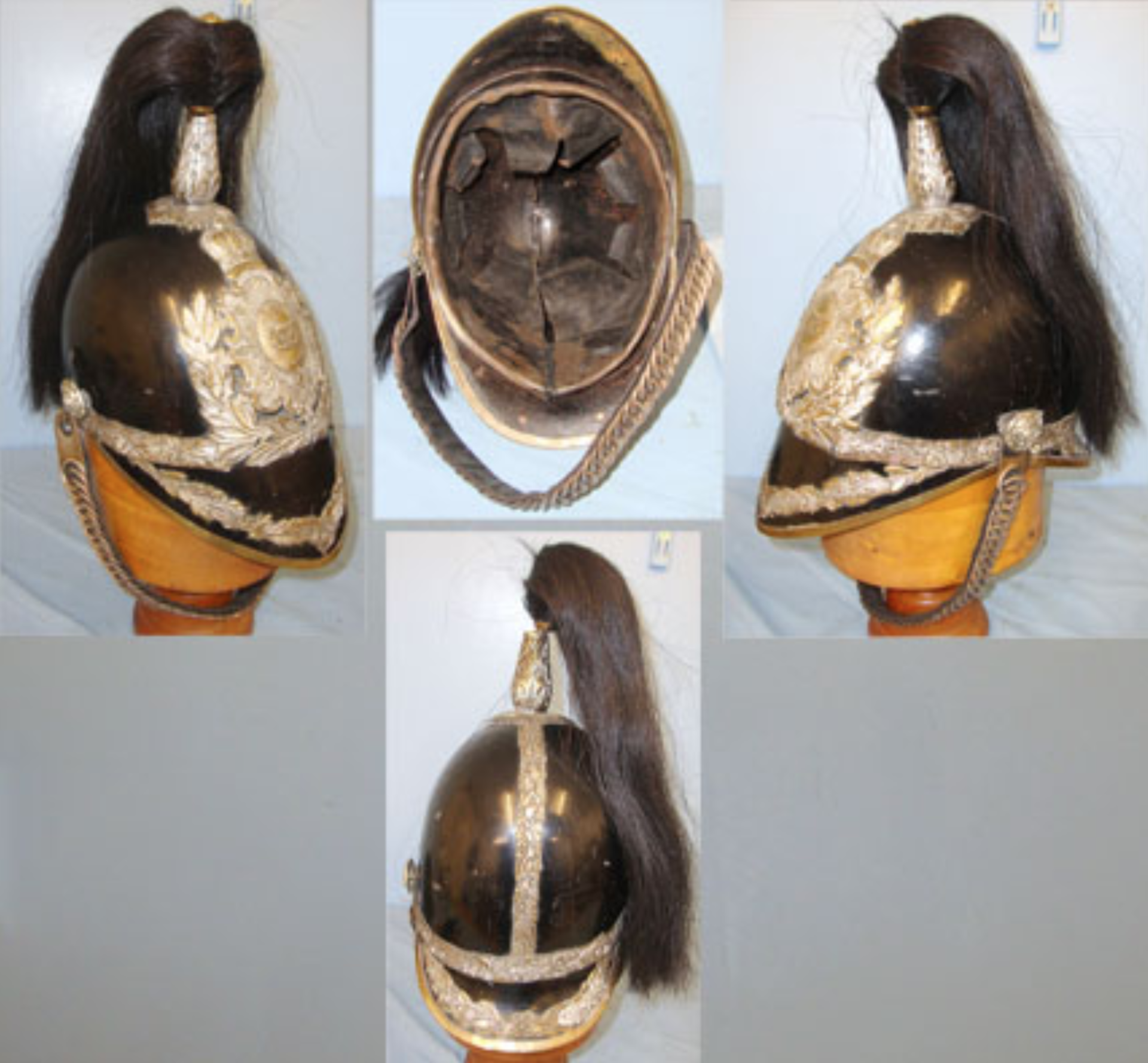 Victorian Albert Pattern Staffordshire Queen's Own Royal Yeomanry Other Ranks Helmet - Bild 3 aus 3