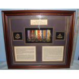 Framed Boer War & WW1 British Military Medal 6 Medal Group Private G. Jackson