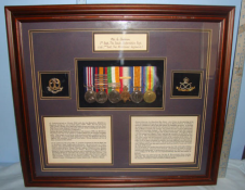 Framed Boer War & WW1 British Military Medal 6 Medal Group Private G. Jackson