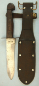 WW2 Australian Wood Gripped Fighting Knife & Leather Sheath By East Bros. Sydney.