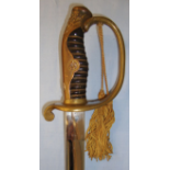 Pre 1941 Japanese Junior Army Officer's Parade Sabre With Applied Family 'Mon' Badge With Silk Cord