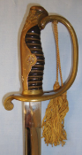 Pre 1941 Japanese Junior Army Officer's Parade Sabre With Applied Family 'Mon' Badge With Silk Cord