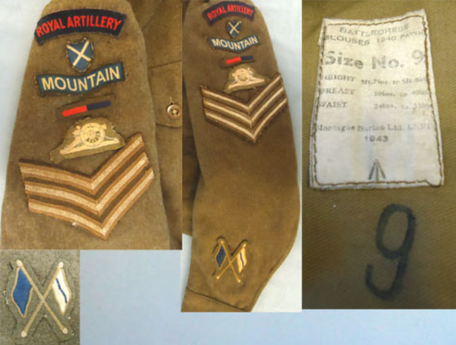 British WW2 1943 Dated Battledress To A Sergeant In The Royal Artillery