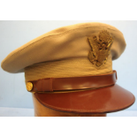 WW2 1943 USAAF Officer's Tropical Peaked Cap, Size 7 1/4".