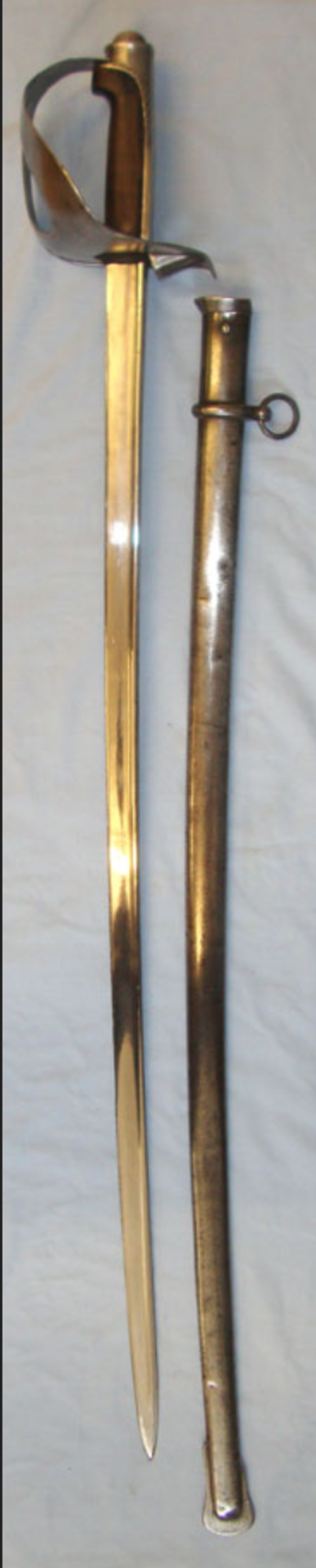 WW1 Italian Model 1871/ 1909 Cavalry Trooper's Sword With Pipe Back Blade & Scabbard