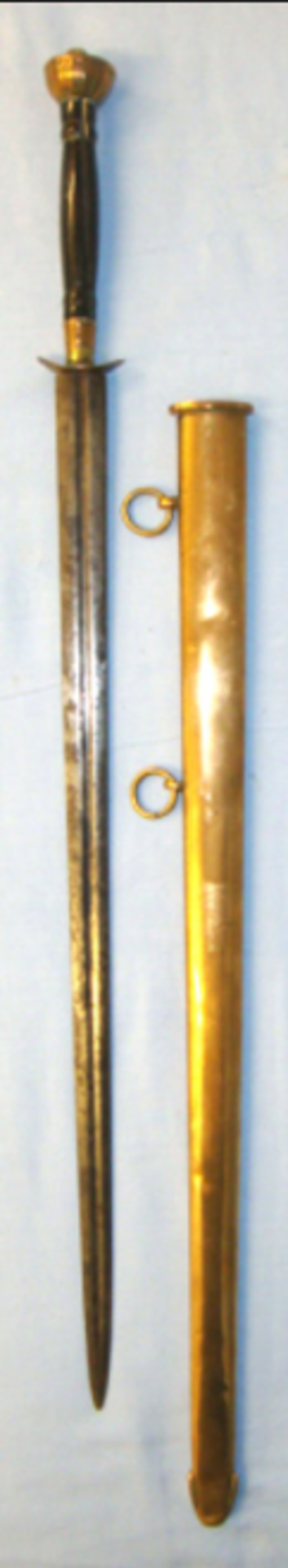 Original Georgian Napoleonic Wars Era British Naval Midshipman's Fighting Dirk With Long Rapier - Bild 3 aus 3