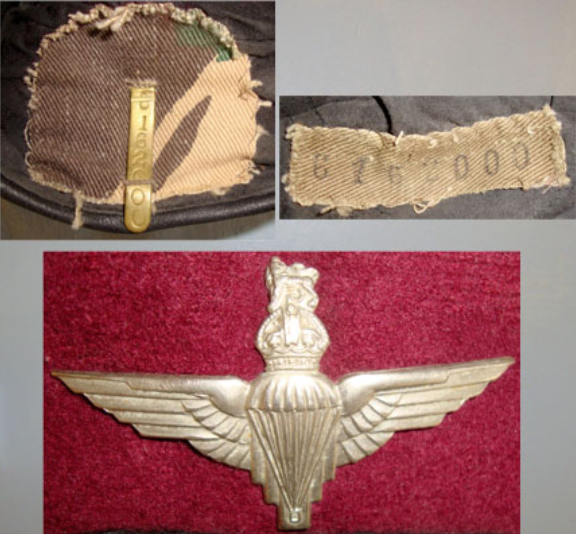 Original, WW2 British Parachute Regiment Red Beret With Kings Crown Para Cap Badge - Image 3 of 3