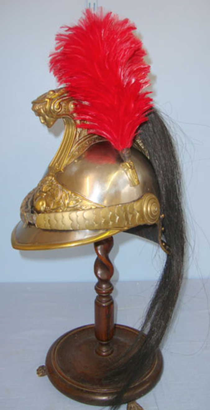 French Model 1882, WW1 Era Cuirassier Cavalry Regiment Helmet With Plume & Horse Hair Mane - Image 2 of 3