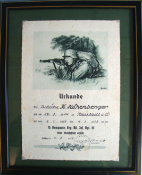 Original Researchable German WW2 Signed Certificate Of Training, To Rifleman K. Hohenberger