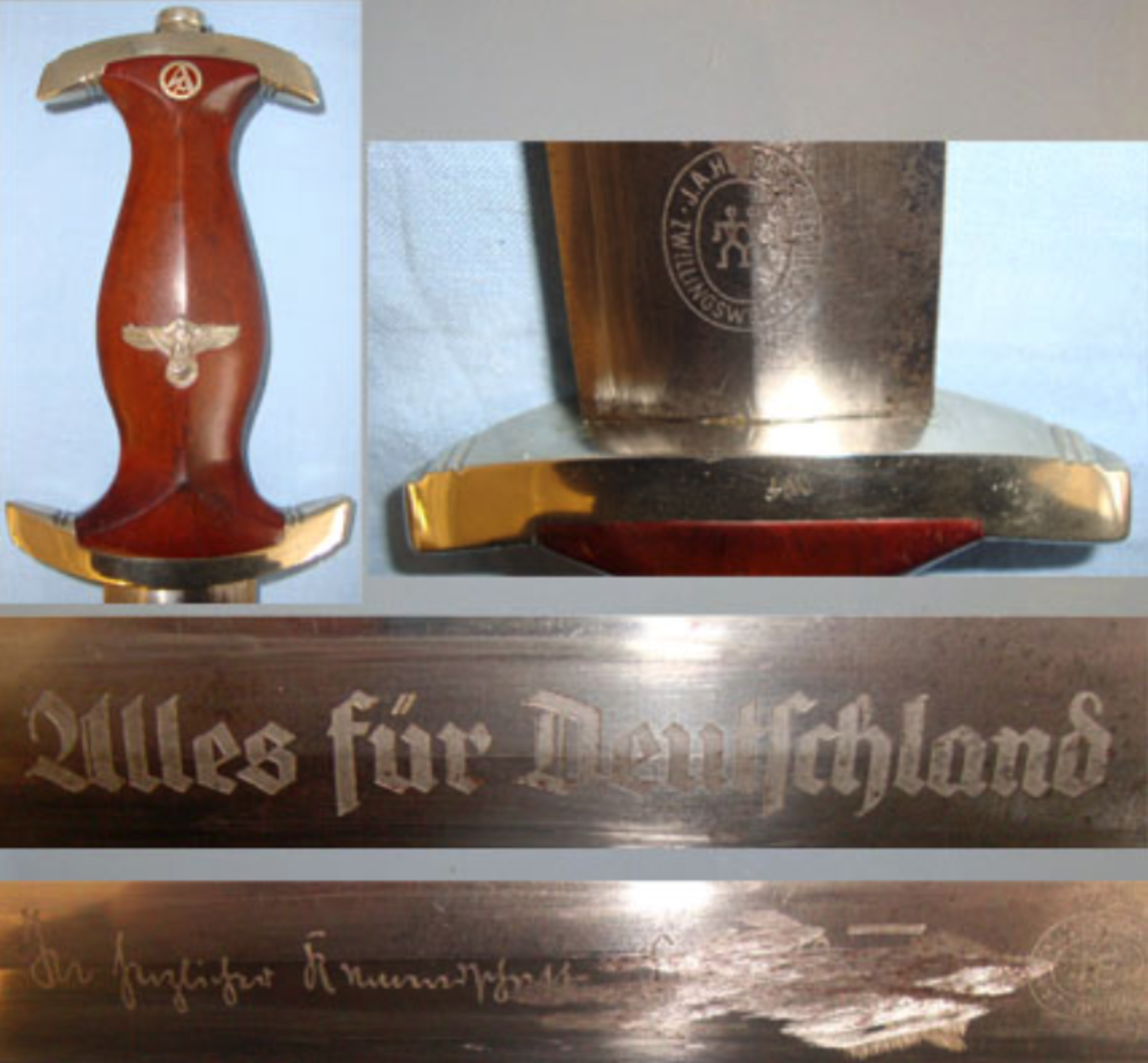 RARE, RHOM NAME ONLY ERASED, Nazi German 1933 Pattern SA Dagger By J.A. Henckels Zwillingswerk - Image 2 of 3