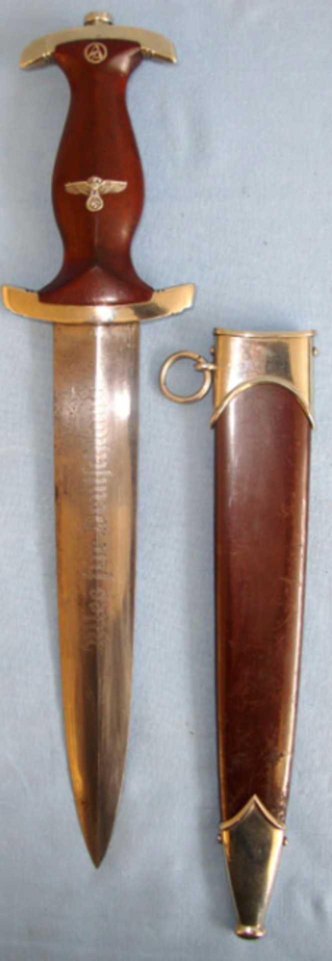 RARE, RHOM NAME ONLY ERASED, Nazi German 1933 Pattern SA Dagger By J.A. Henckels Zwillingswerk - Bild 3 aus 3