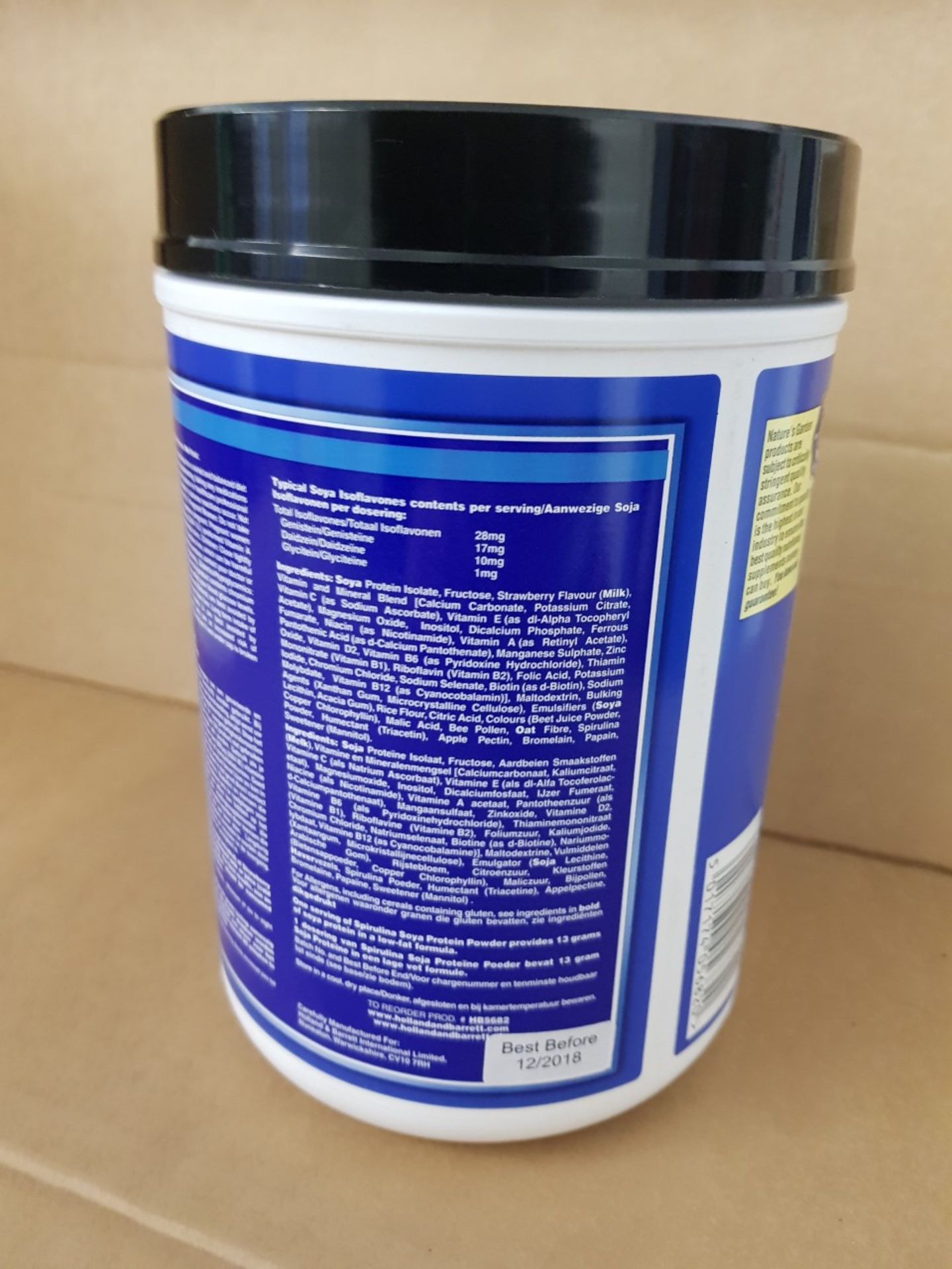 PALLET OF 80 x NEW & SEALED 907G Tubs of Nature's Garden Spirulina - Soya Protein Powder. Makes - Image 2 of 10