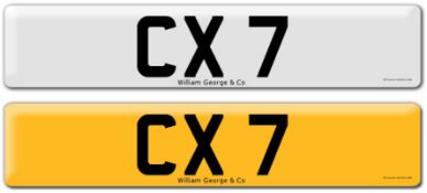 Registration on DVLA retention certificate, ready to transfer CX 7, This number plate / registration