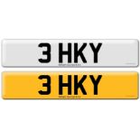 Registration on DVLA retention certificate, ready to transfer 3 HKY, This number plate /