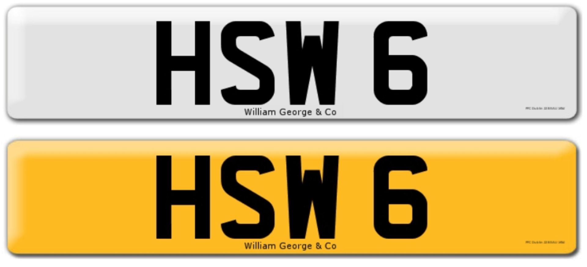 Registration on DVLA retention certificate, ready to transfer HSW 6, This number plate /