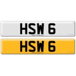 Registration on DVLA retention certificate, ready to transfer HSW 6, This number plate /