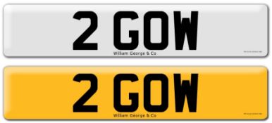 Registration on DVLA retention certificate, ready to transfer 2 GOW,  This number plate /