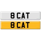 Registration on DVLA retention certificate, ready to transfer 8 CAT,  This number plate /