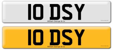 Registration on DVLA retention certificate, ready to transfer 10 DSY This number plate /