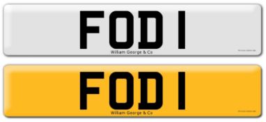 Registration on DVLA retention certificate, ready to transfer FOD 1, This number plate /