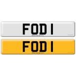 Registration on DVLA retention certificate, ready to transfer FOD 1, This number plate /