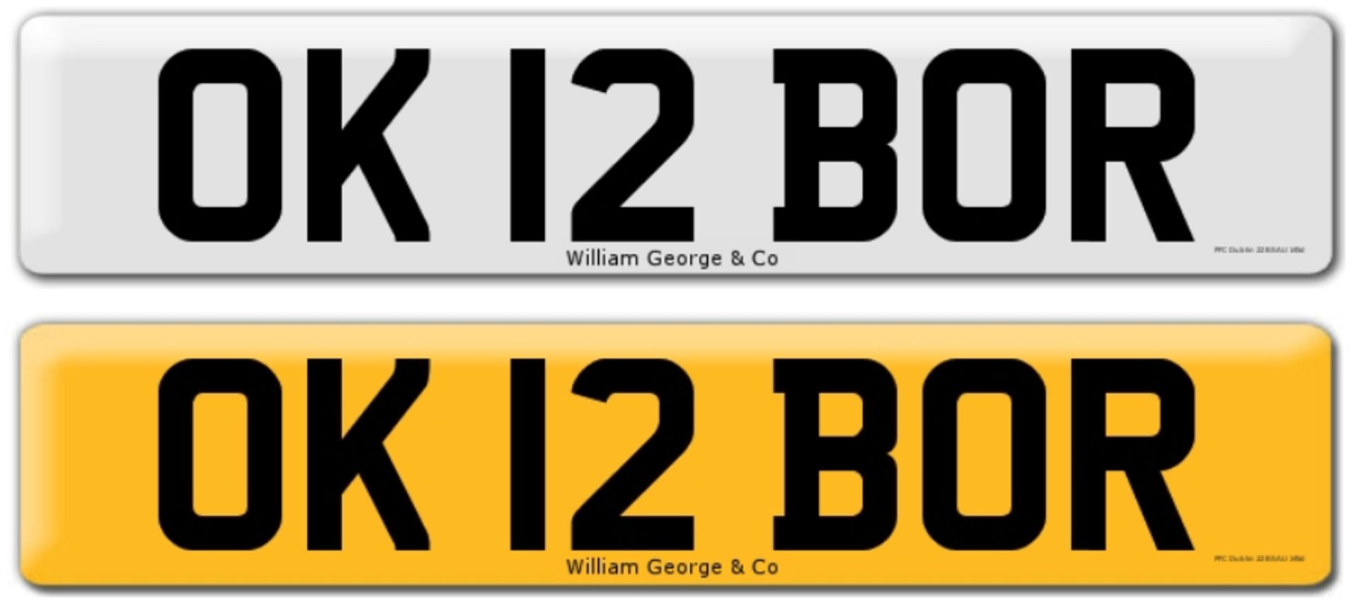 Registration on DVLA retention certificate, ready to transfer OK 12 BOR, This number plate /