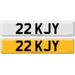 Registration on DVLA retention certificate, ready to transfer 22 KJY This number plate /