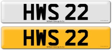 Registration on DVLA retention certificate, ready to transfer HWS 22, This number plate /