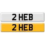 Registration on DVLA retention certificate, ready to transfer 2 HEB, This number plate /