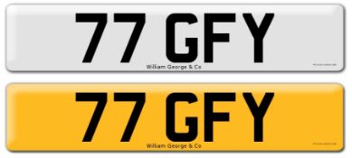 Registration on DVLA retention certificate, ready to transfer 77 GFY, This number plate /