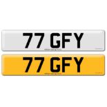 Registration on DVLA retention certificate, ready to transfer 77 GFY, This number plate /