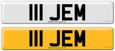 Registration on DVLA retention certificate, ready to transfer 111 JEM This number plate /