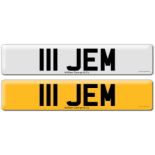 Registration on DVLA retention certificate, ready to transfer 111 JEM This number plate /