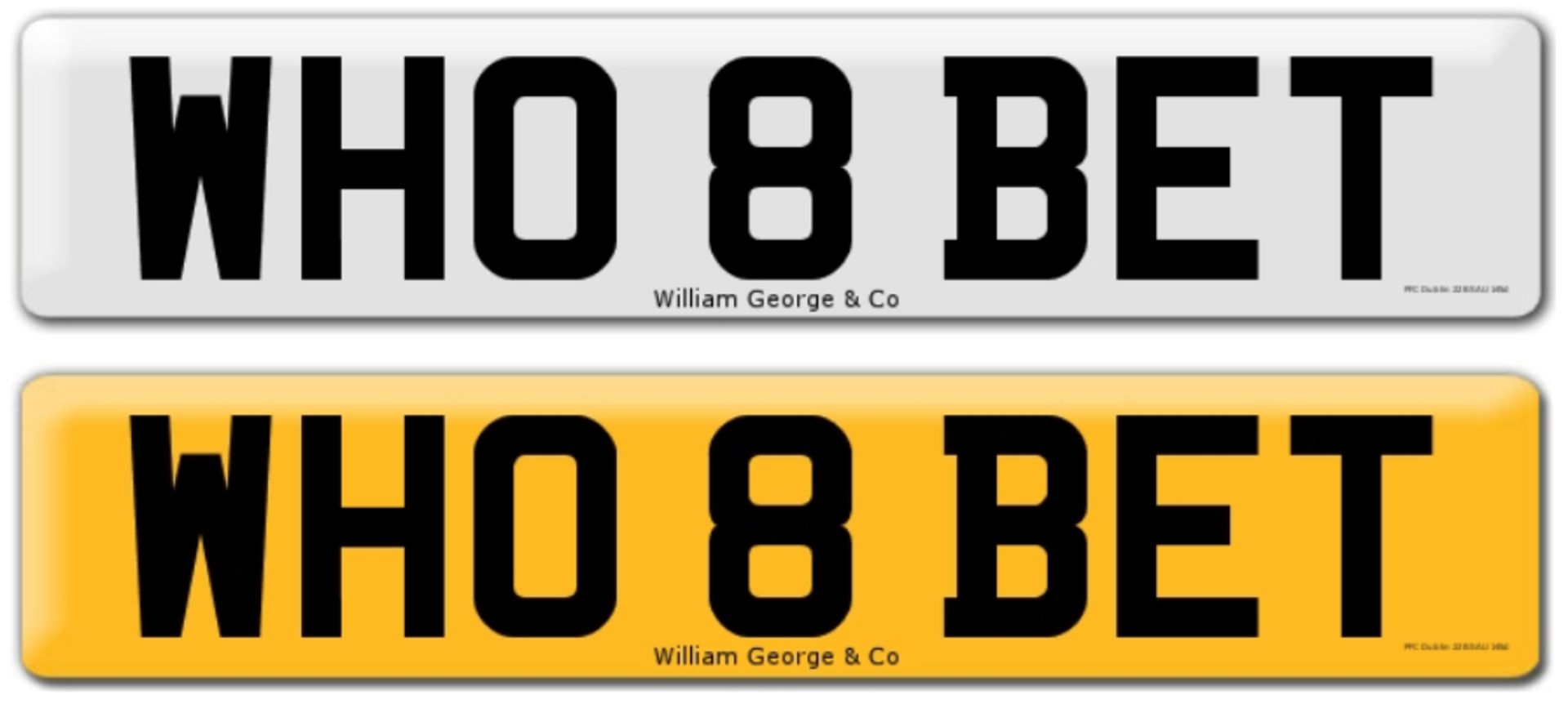 Registration on DVLA retention certificate, ready to transfer WH0 8 BET, This number plate /