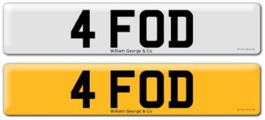 Registration on DVLA retention certificate, ready to transfer 4 FOD, This number plate /