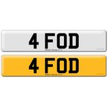 Registration on DVLA retention certificate, ready to transfer 4 FOD, This number plate /